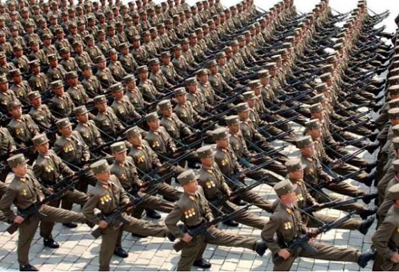 North Korean troops kicking ass. Unfortunately they're kicking each other's ass