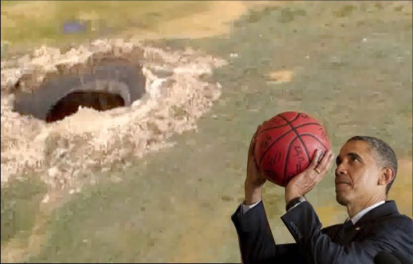 On vacation President Obama shoots hoops anywhere he can