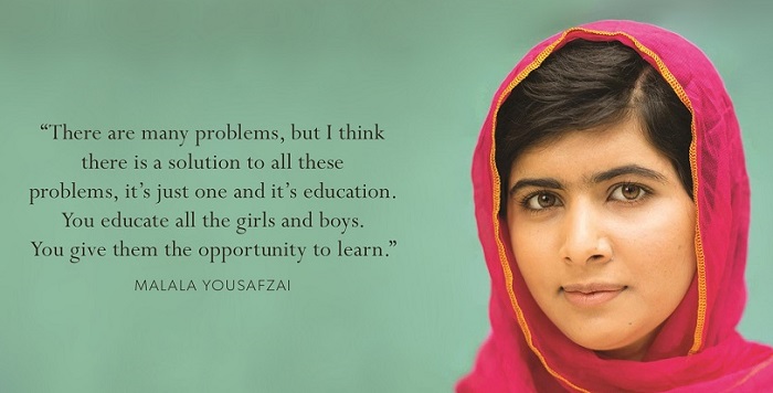 Champion of children's educational rights, Malala Yousafzai